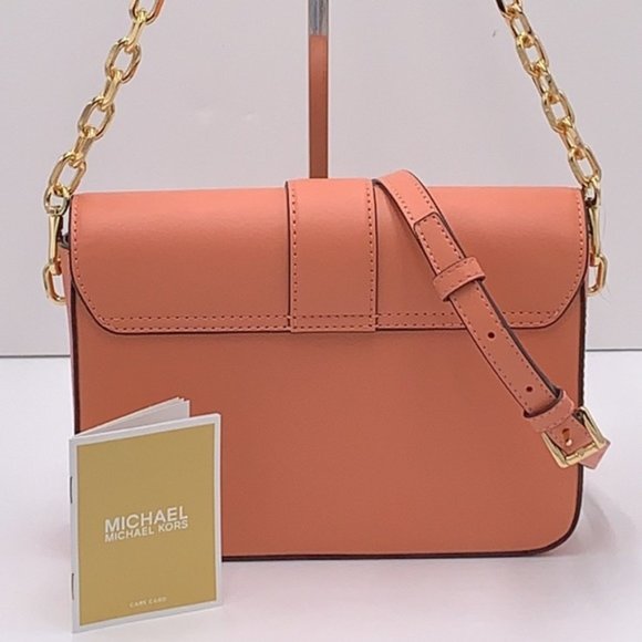 Michael Kors Carmen Medium Convertible Shoulder Bag Crossbody SHERBERT Leather - Picture 3 of 16